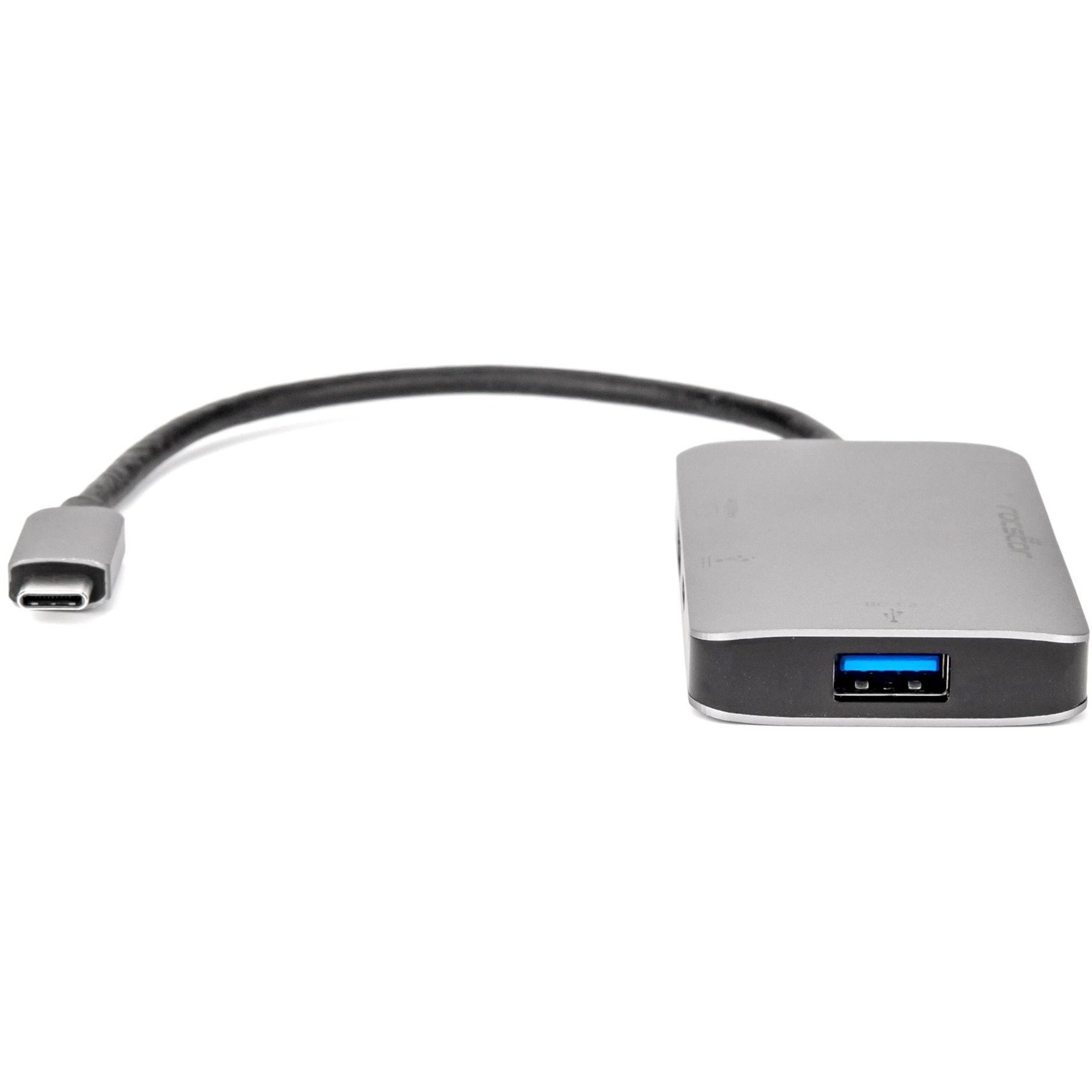 Rocstor Y10A176-S1 محول USB-C إلى HDMI متعدد المنافذ - منفذ USB-C إلى HDMI / USB-C (3.1) / محول USB 3.0 ، فضي