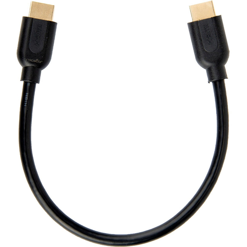 Black 1-foot HDMI cable with gold-plated connectors shown in U-shape configuration