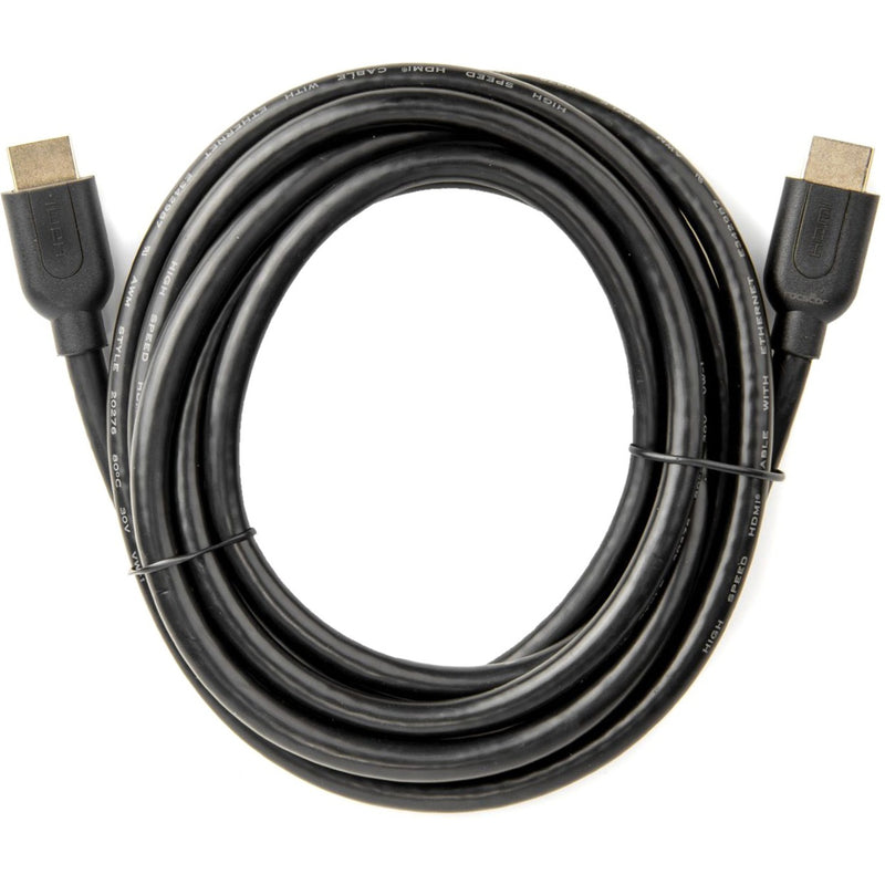 10-foot Rocstor HDMI 2.0 cable with gold-plated connectors coiled in circular shape