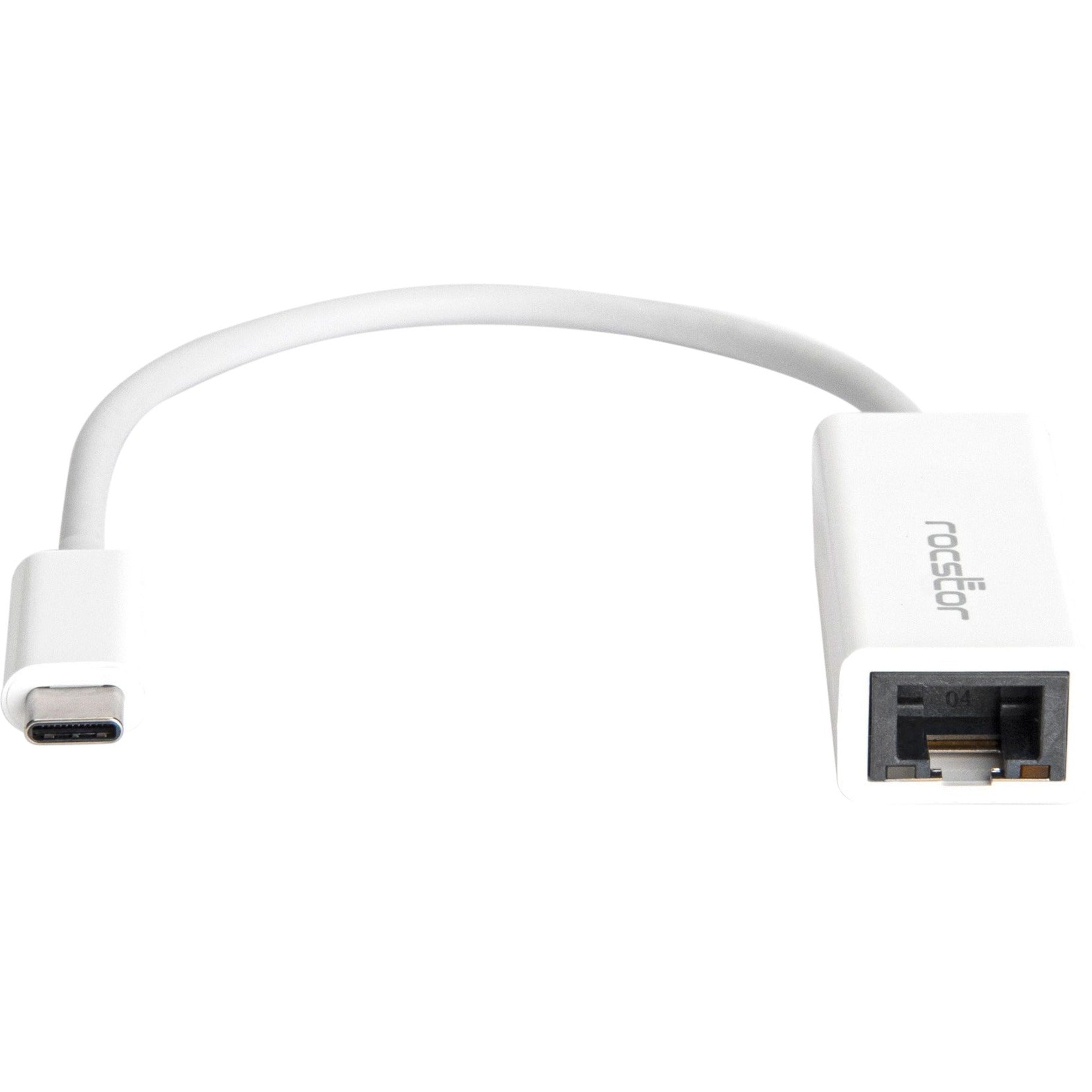Rocstor Y10A173-W1 Adaptateur réseau USB-C Premium vers Gigabit 10/100/1000 - Blanc USB-C 3.1 vers Gigabit 1000Mbps