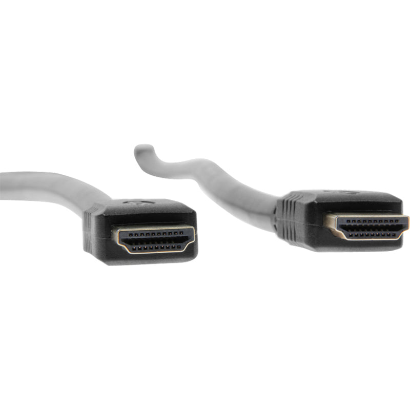 Side view of HDMI cable showing flexible design and connector quality