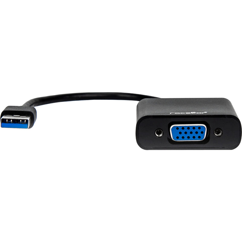 Side view of Rocstor USB 3.0 to VGA adapter showing connector design and build quality