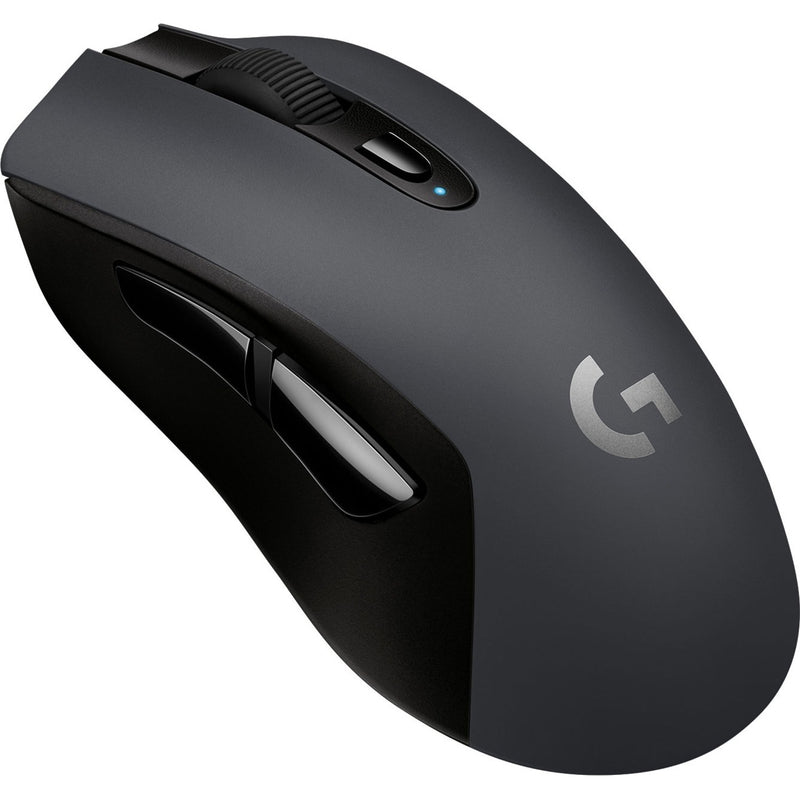 Side profile view of G603 showing ergonomic design and button placement