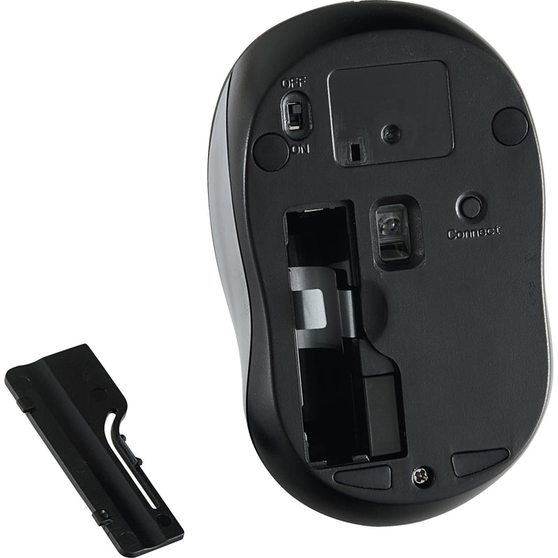 Bottom view of Verbatim Silent Mouse with nano receiver storage compartment visible