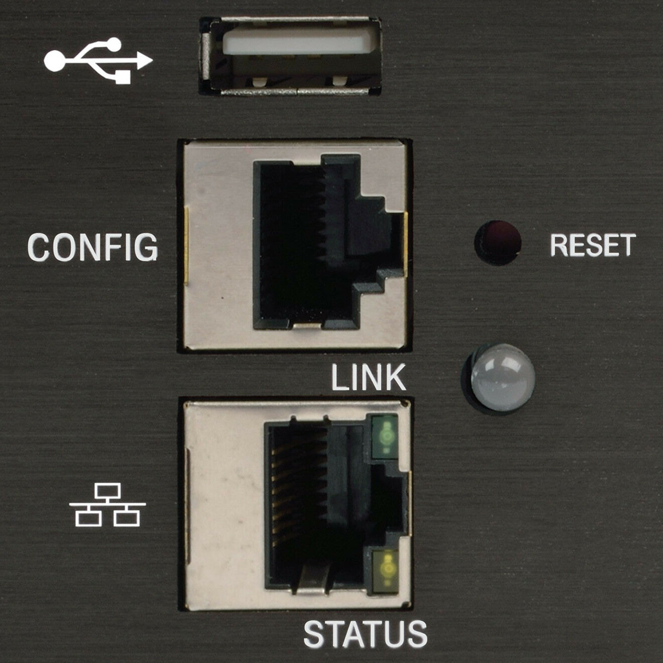 Detail of network management interface showing ports and status indicators-alternate-image8