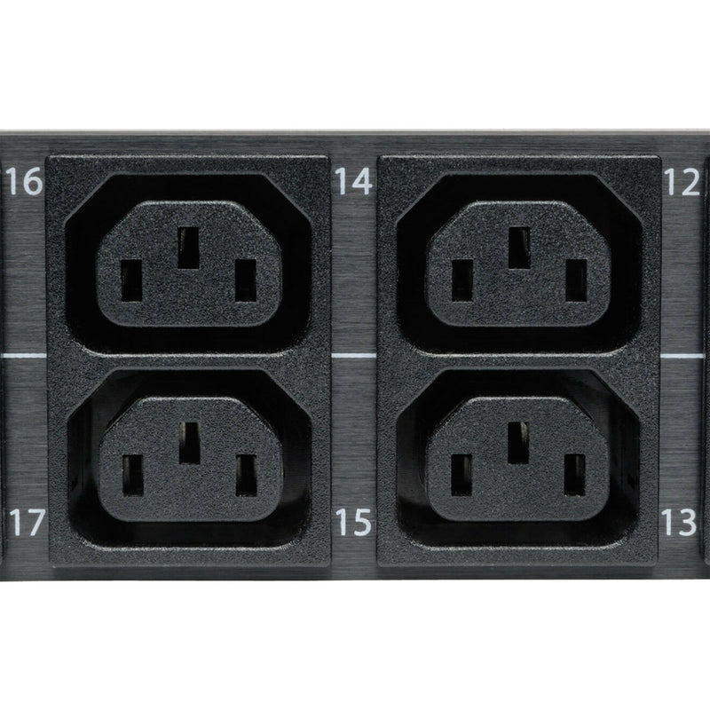 Close-up of C13 outlet array showing numbered positions