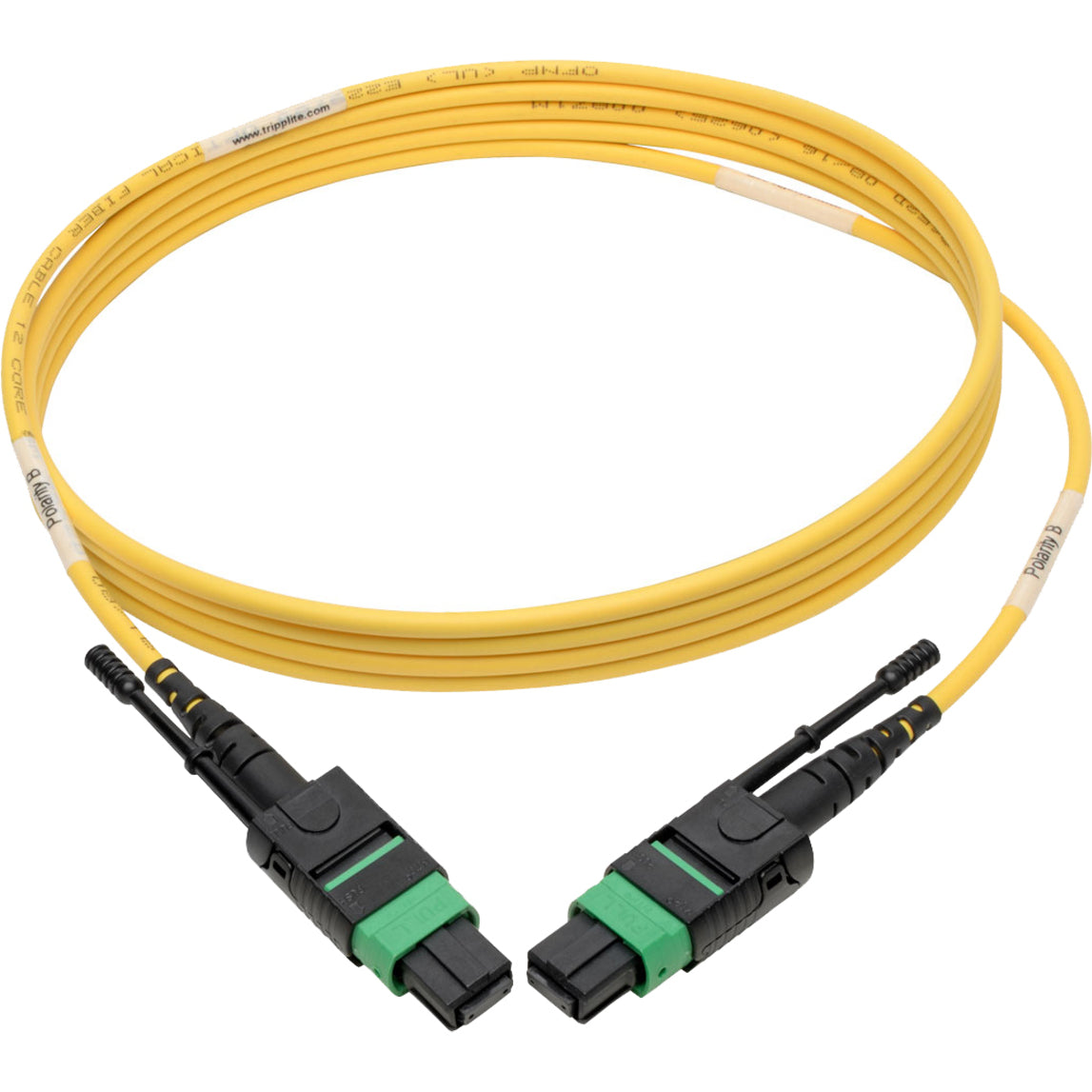 Tripp Lite N390-01M-12-AP สายแพทช์ MTP/MPO โมโนโหมด สีเหลือง 1 เมตร 100 Gbit/s