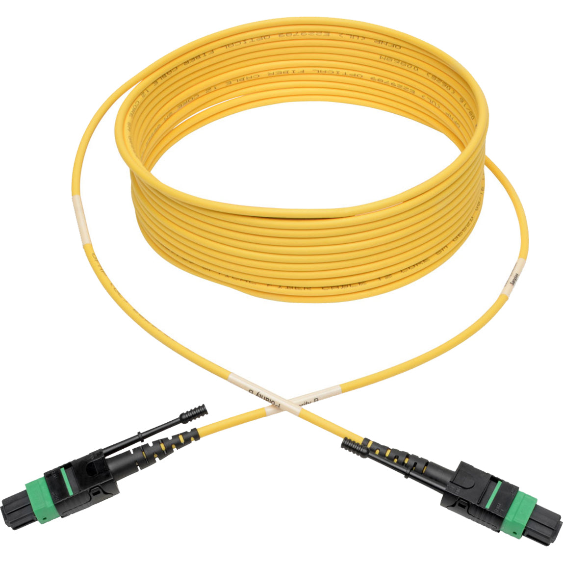 Tripp Lite N390-07M-12-AP MTP/MPO Singlemode Patch Cable (F/F) Yellow 7m 100 Gbit/s  트립 라이트 N390-07M-12-AP MTP/MPO 싱글모드 패치 케이블 (F/F) 노란색 7m 100 Gbit/s