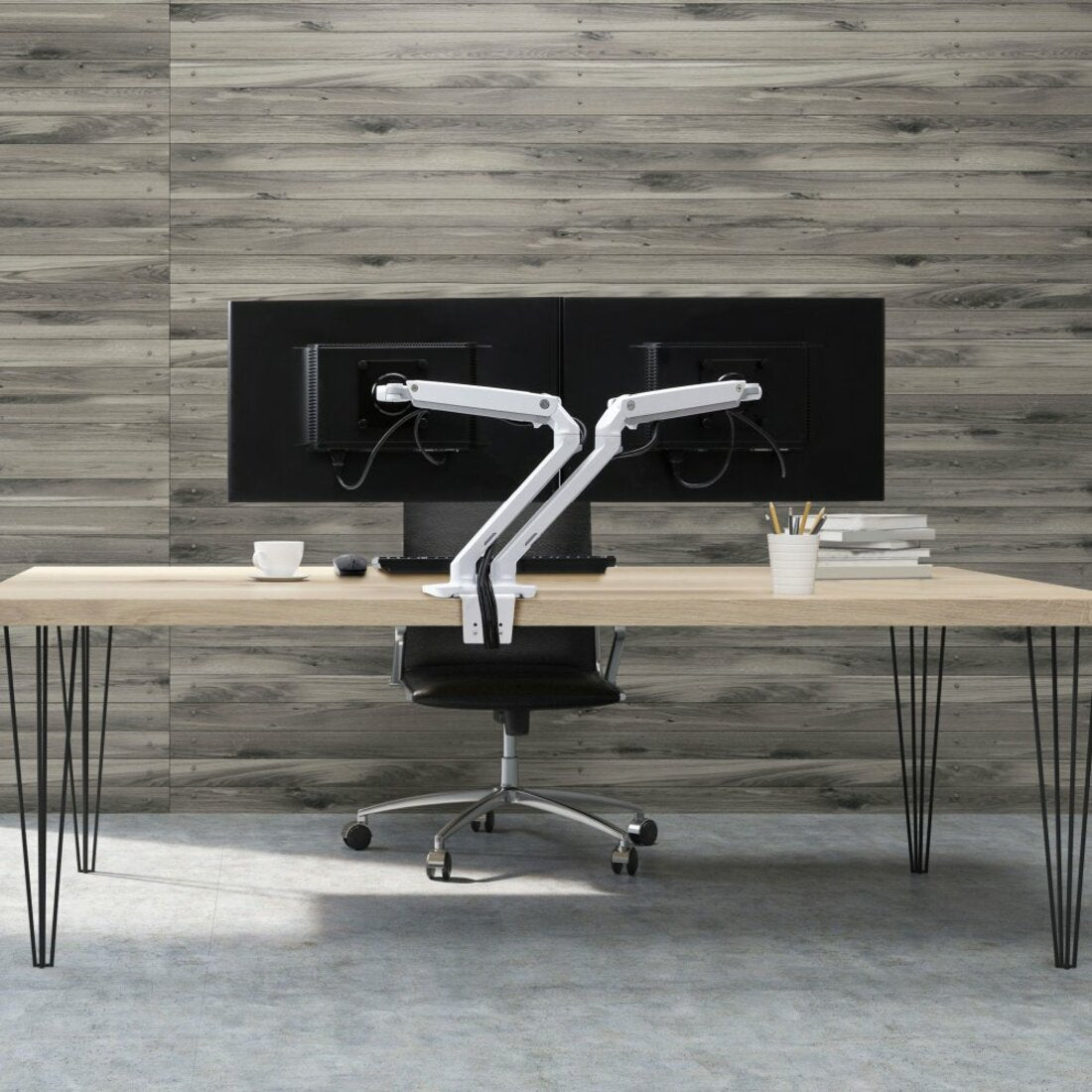 Ergotron 45-496-216 MXV Desk Dual Monitor Arm (White), Supports 2 LCD Monitors up to 24", 40 lb Maximum Load Capacity