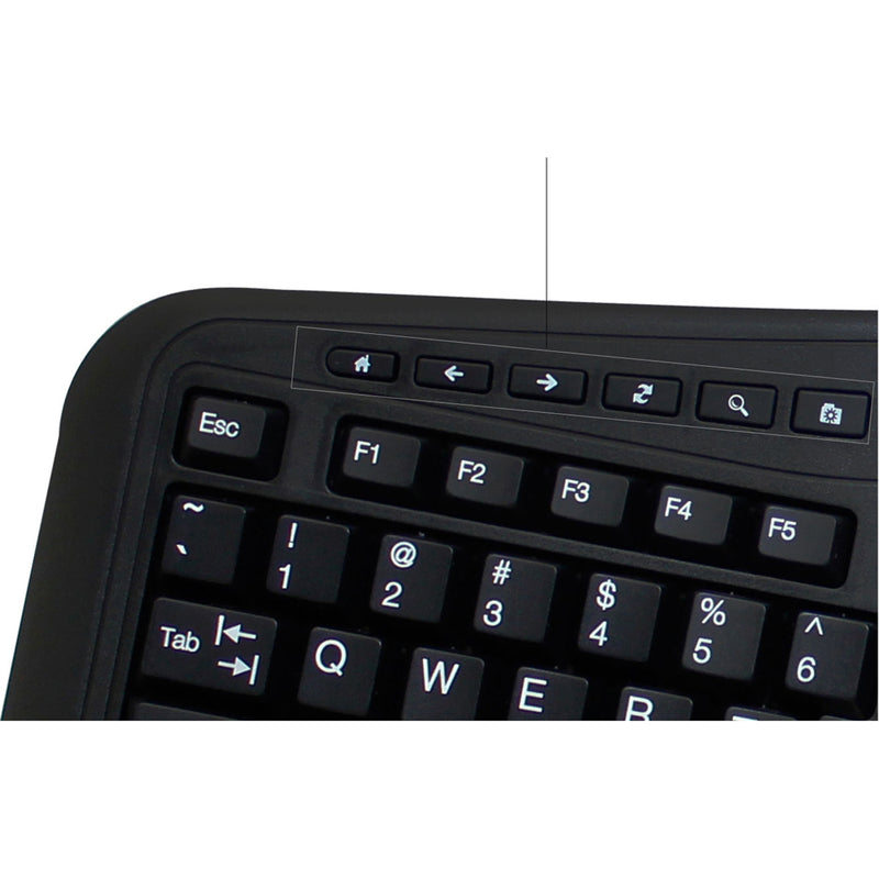 Close-up of keyboard navigation and shortcut keys