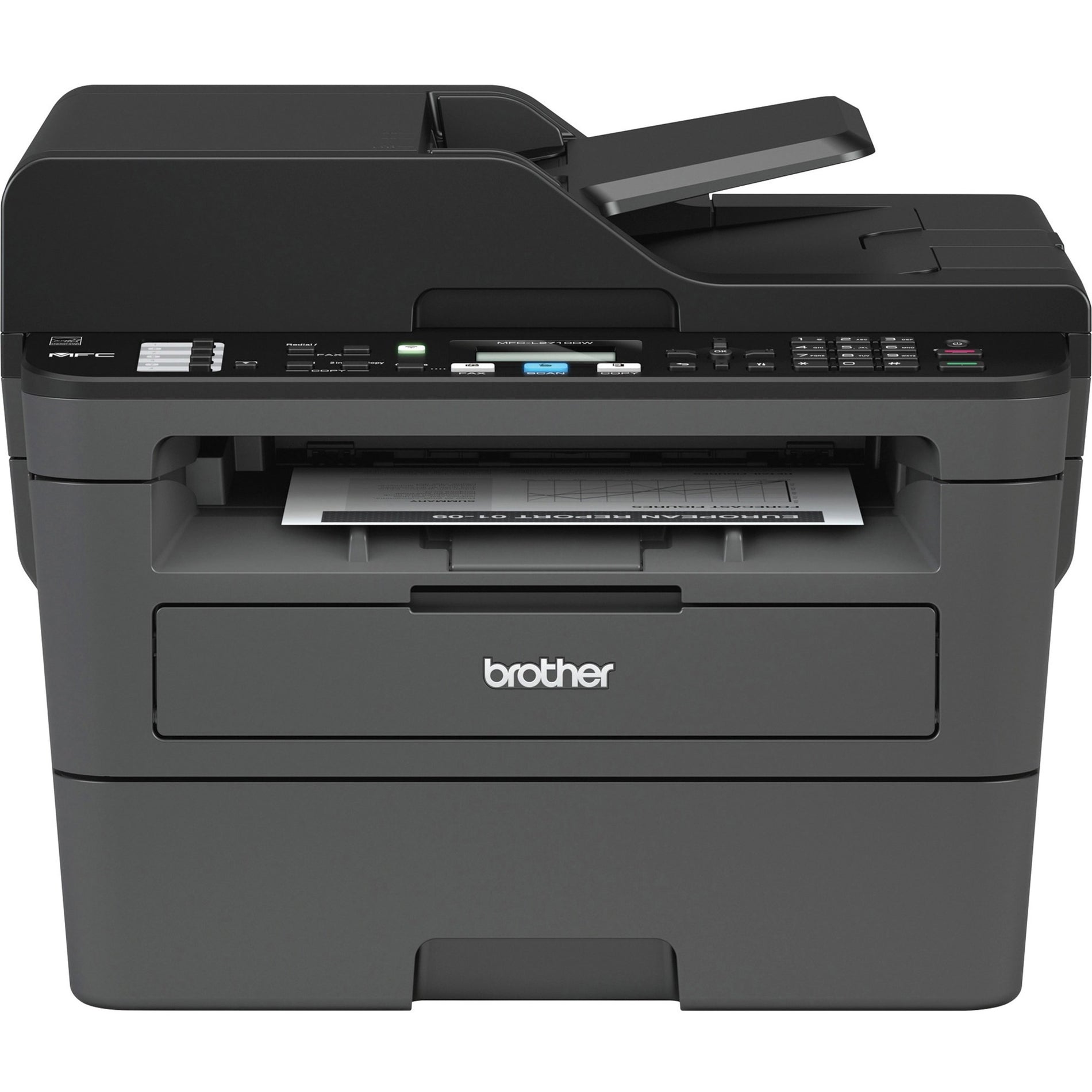 Brother MFC-L2710DW Wireless Laser Multifunction Printer - Monochrome, All-in-One Laser Printer, Duplex Printing, Wireless Connectivity