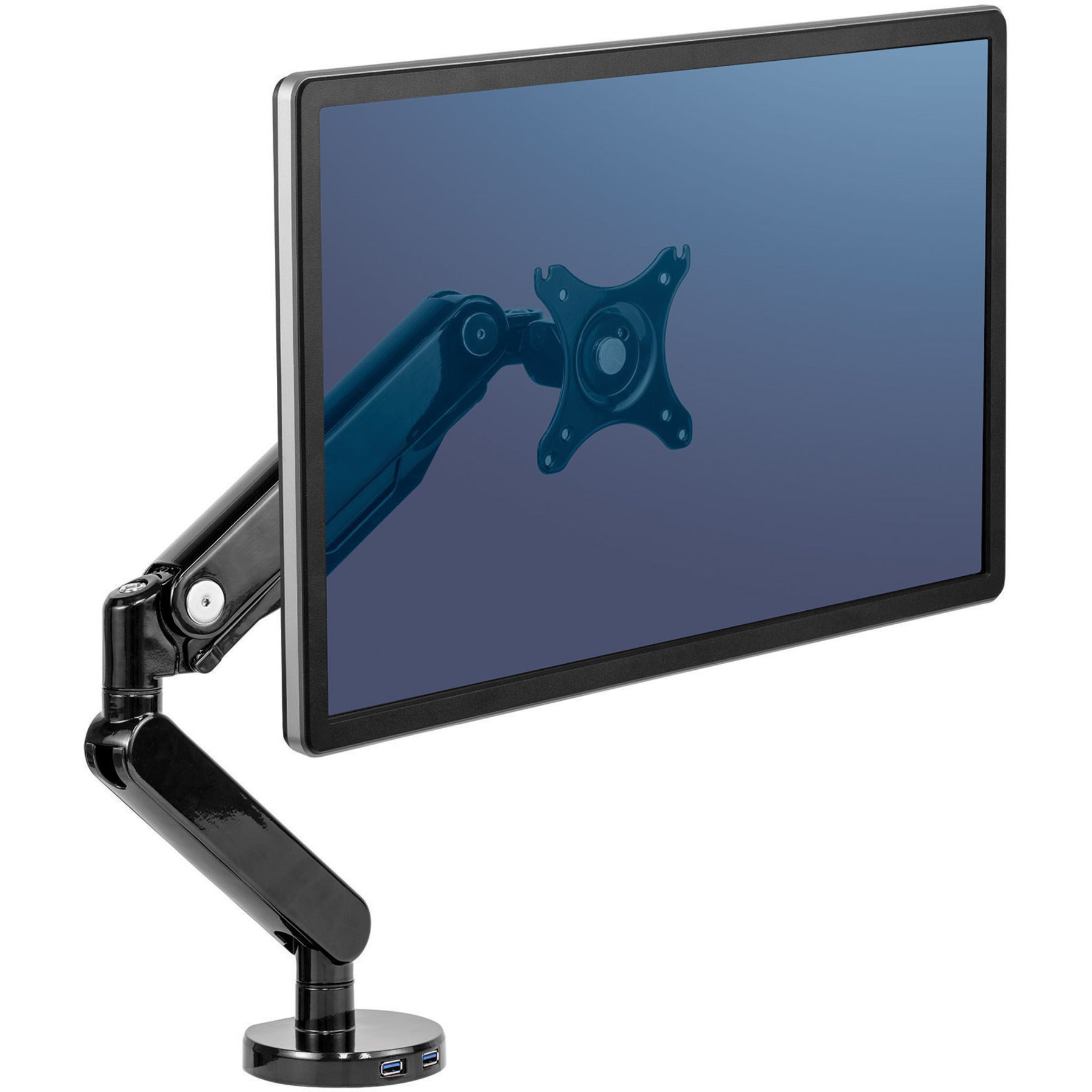 Soporte de Monitor Individual Serie Platinum Fellowes 8043301 Montaje Ergonómico de Escritorio para Monitores de hasta 30" Capacidad de Carga de 20 lb