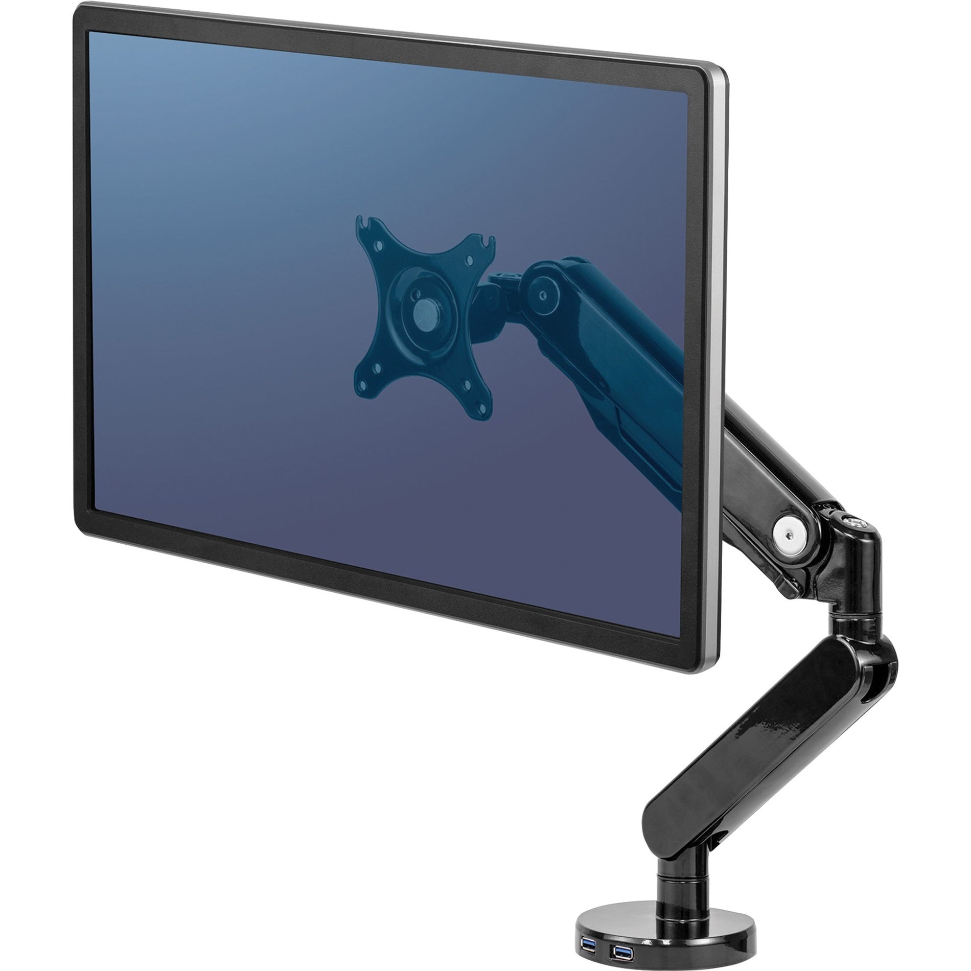 Soporte de Monitor Individual Serie Platinum Fellowes 8043301 Montaje Ergonómico de Escritorio para Monitores de hasta 30" Capacidad de Carga de 20 lb