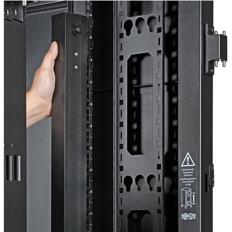 Close-up of PDU mounting system showing rack installation features