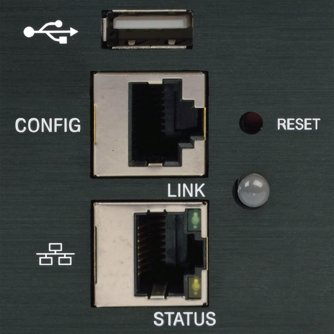 Detailed view of PDU network configuration interface with USB and network ports-alternate-image4