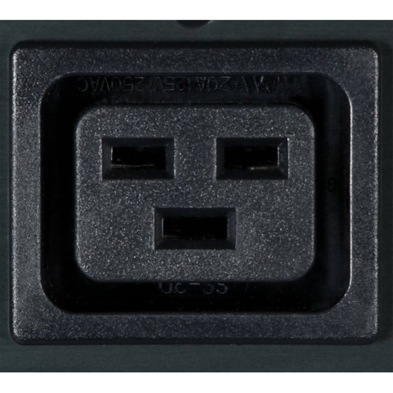 Close-up of C13 power outlet showing secure connection design