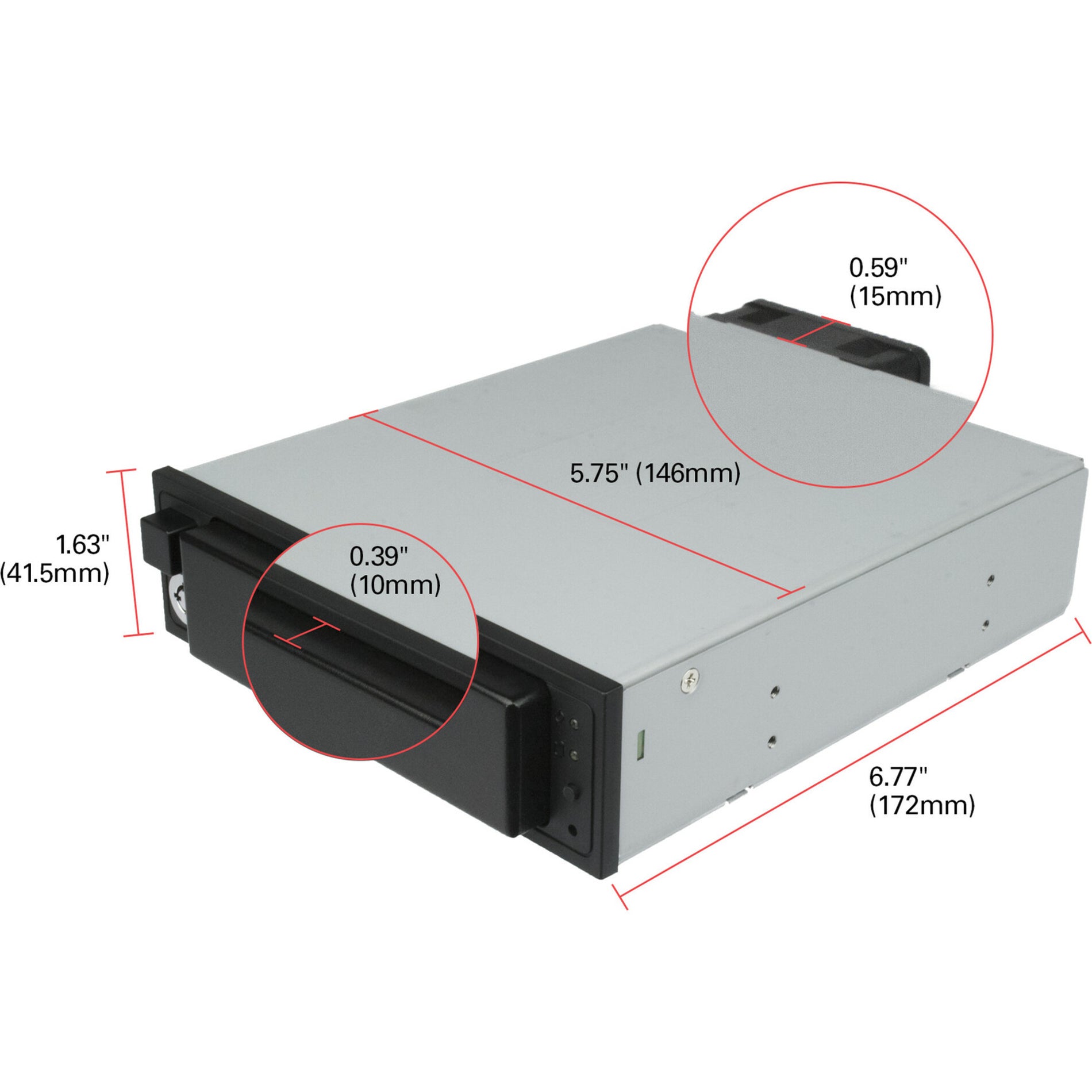 CRU 6551-6509-0500 DX175 Carrier Only, Accepts SATA or SAS Drives, Black