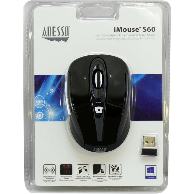 Retail packaging showing mouse and included accessories