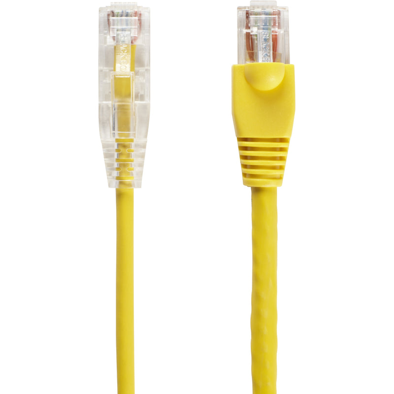 Side-by-side comparison of RJ-45 connector ends showing snagless boot design and strain relief features