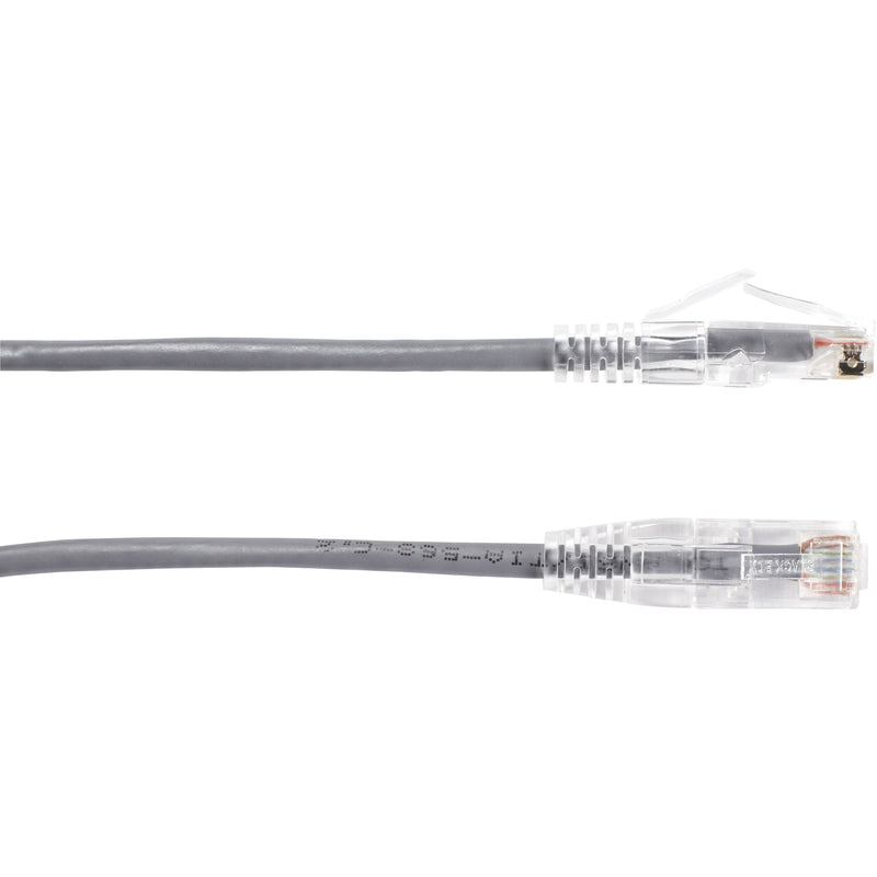 Side view of Cat6 cable showing flexible design and clear RJ-45 connectors