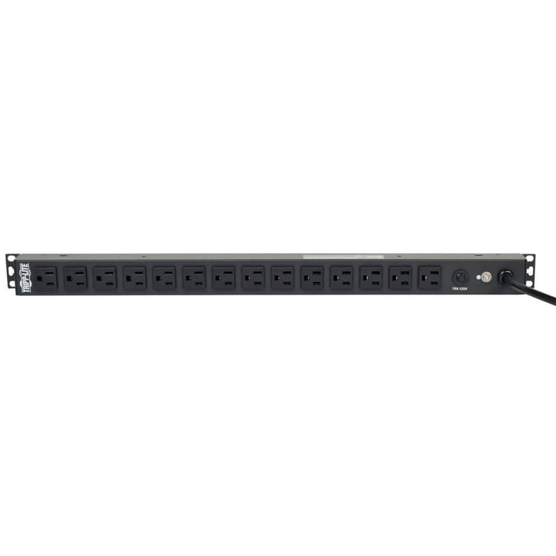 Tripp Lite PDU1415 Basic PDU with 14 NEMA 5-15R outlets in horizontal rack-mount configuration with 15-amp circuit breaker