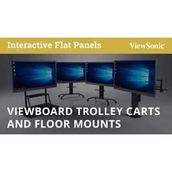 Marketing banner showing ViewSonic ViewBoard trolley carts and floor mounts