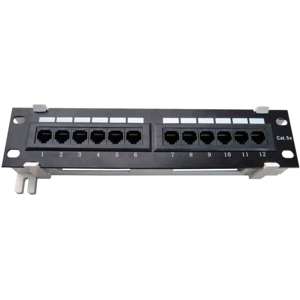 4XEM 4XWMC5EPP12 12 Port CAT5E Wall Mount Patch Panel, Easy Network Cable Management