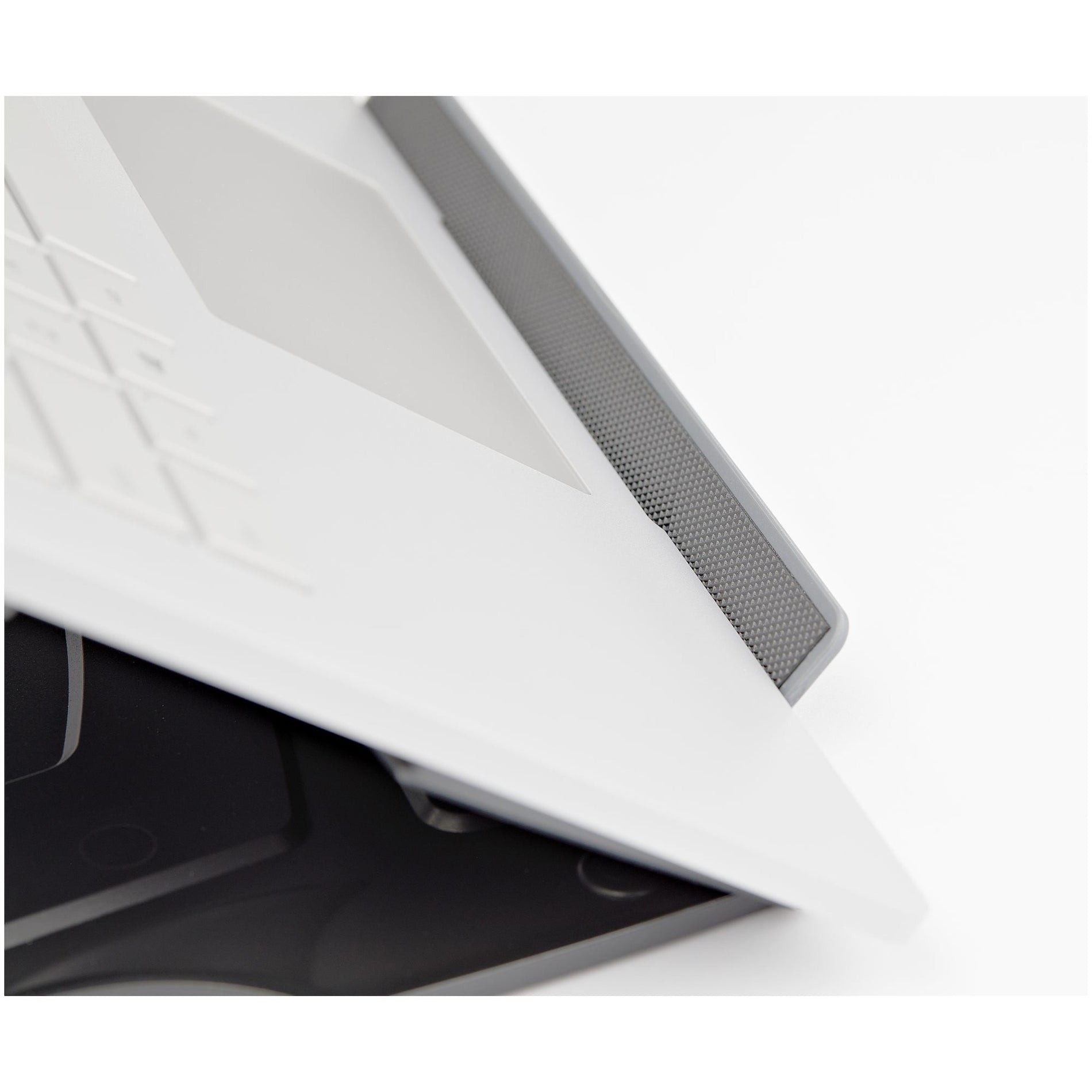 Close-up view of the laptop stand's ventilation system and edge design-alternate-image2