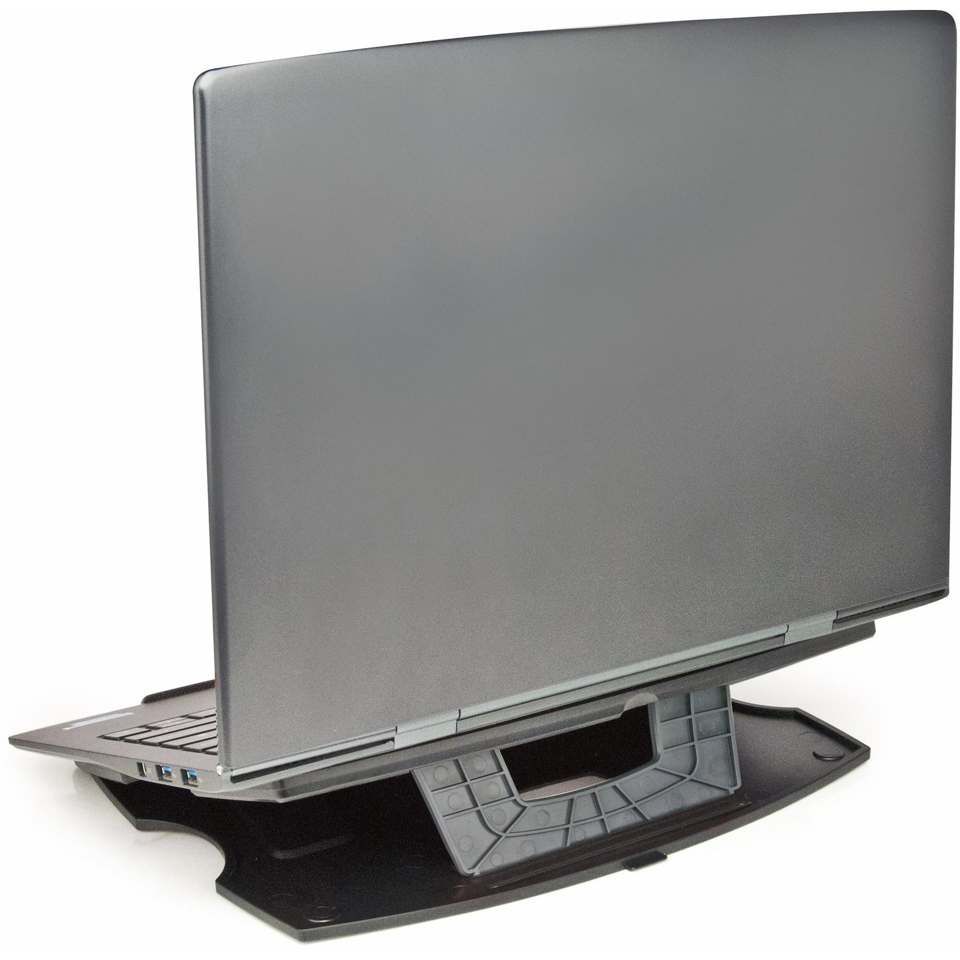 Rear view of laptop stand showing structural support and sleek design-alternate-image4