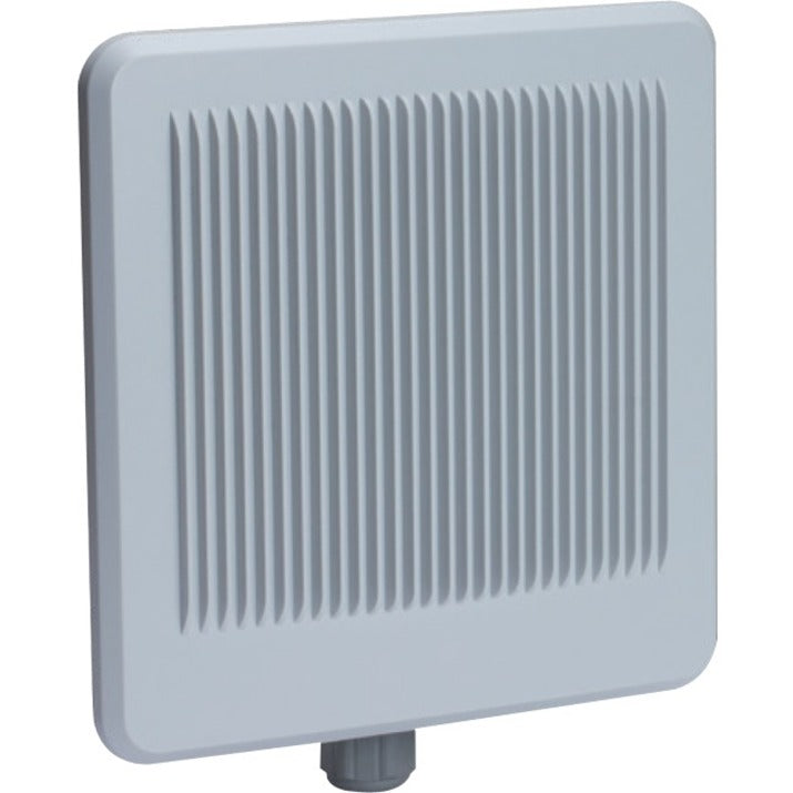 Front view of On-Q XAP-1440 outdoor access point showing thermal management fins and weatherproof housing-alternate-image1