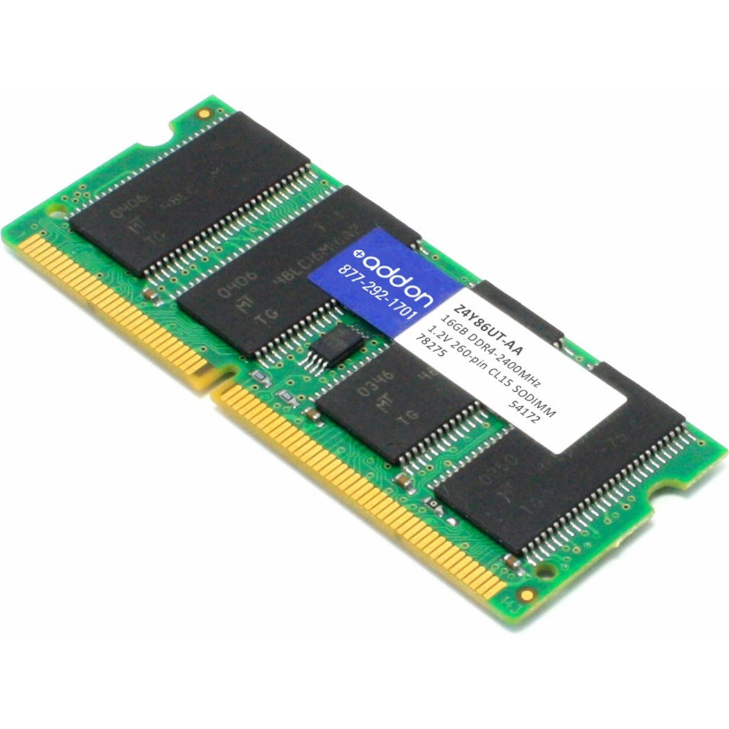 AddOn 16GB DDR4-2400MHz SODIMM memory module with black chips on green PCB-alternate-image1