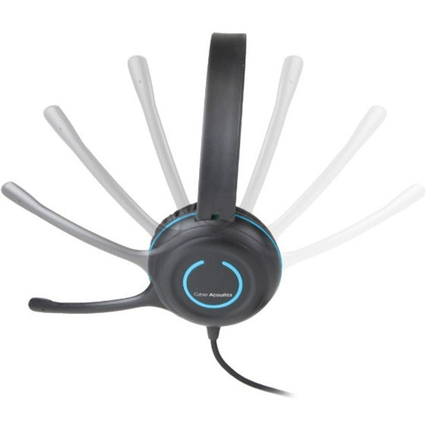 سايبر أكوستيكس سماعة رأس ستيريو USB AC-5008 ، متينة ، حزام رأس قابل للتعديل ، قابلة لإلغاء الضوضاء