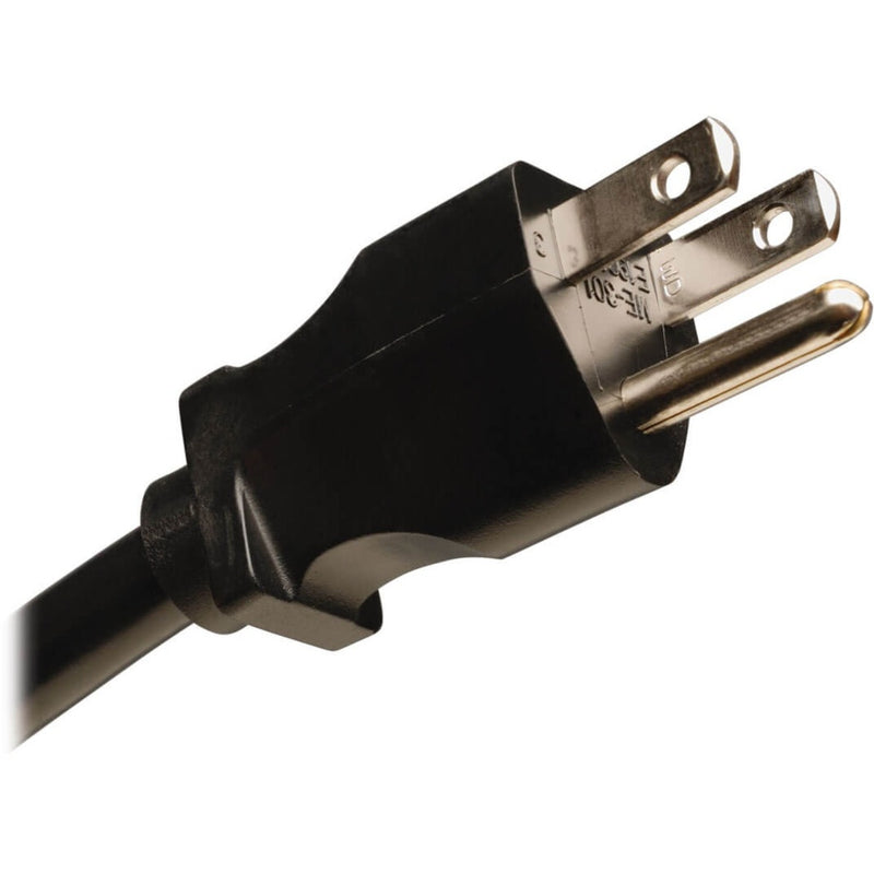 Close-up of NEMA 5-15P plug on Tripp Lite PDUMH15NET2LX power cord