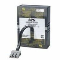 APC RBC32 replacement battery cartridge showing front view with connector cable