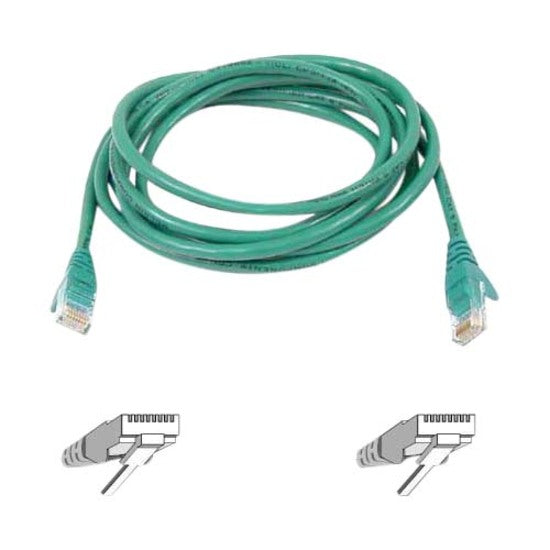 Belkin 25-foot green Cat6 network cable with RJ-45 connectors and snagless boots