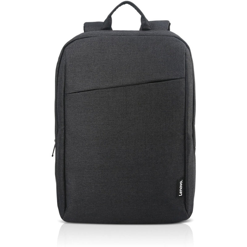 Front facing view of Lenovo B210 backpack showing slim profile and clean lines