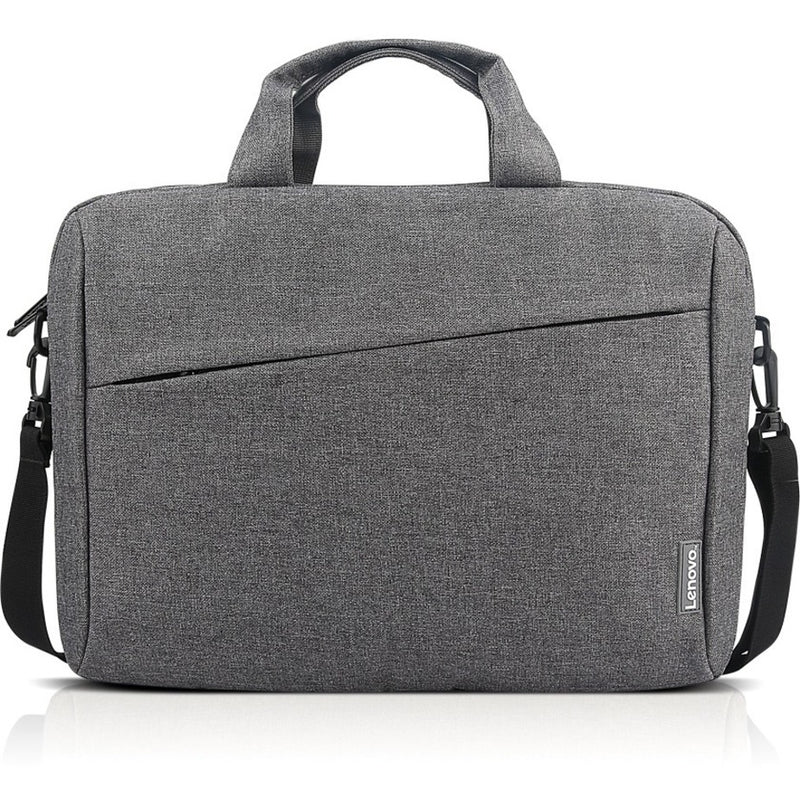 Side angle view of Lenovo T210 laptop bag showing slim profile and carrying handles