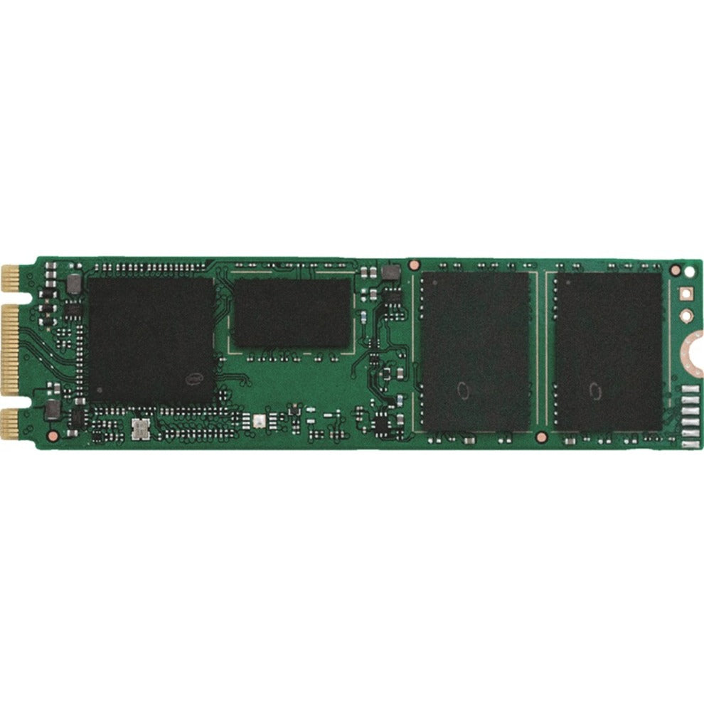 Intel 545s Series 512GB M.2 2280 SATA SSD showing green PCB with integrated controller and NAND flash memory chips-alternate-image1