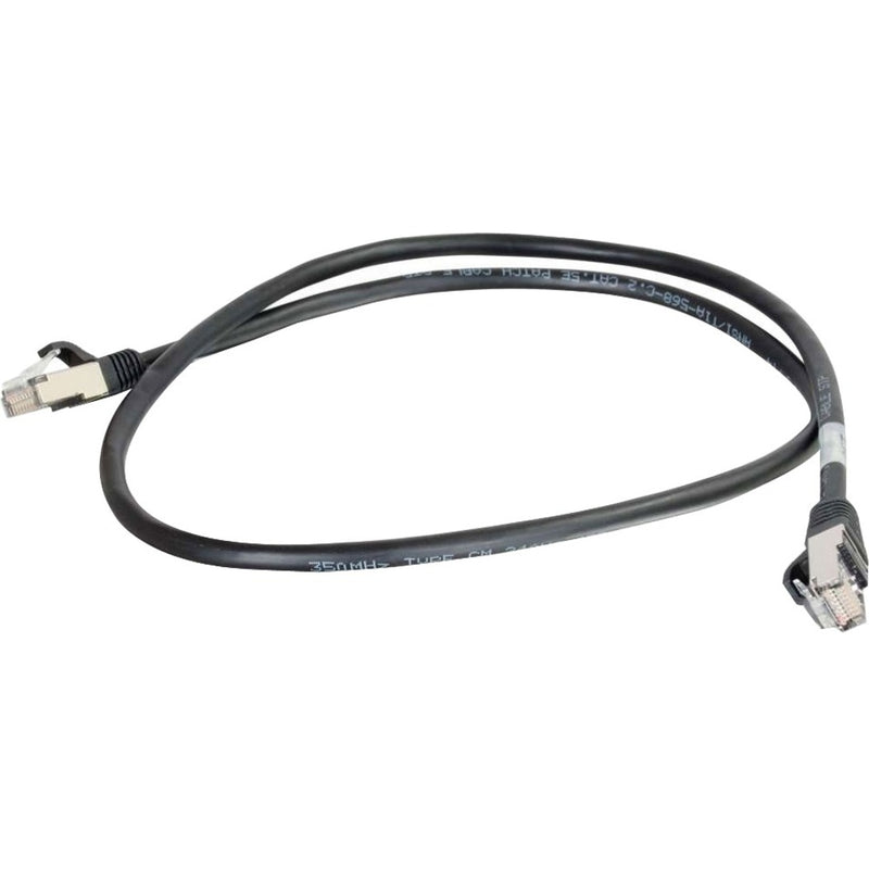 Full length view of 3-foot black Cat5e shielded network patch cable