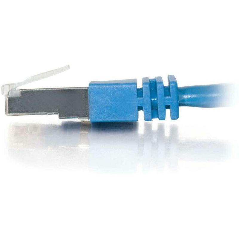 Side profile of RJ-45 connector showing integrated strain relief and shielded design