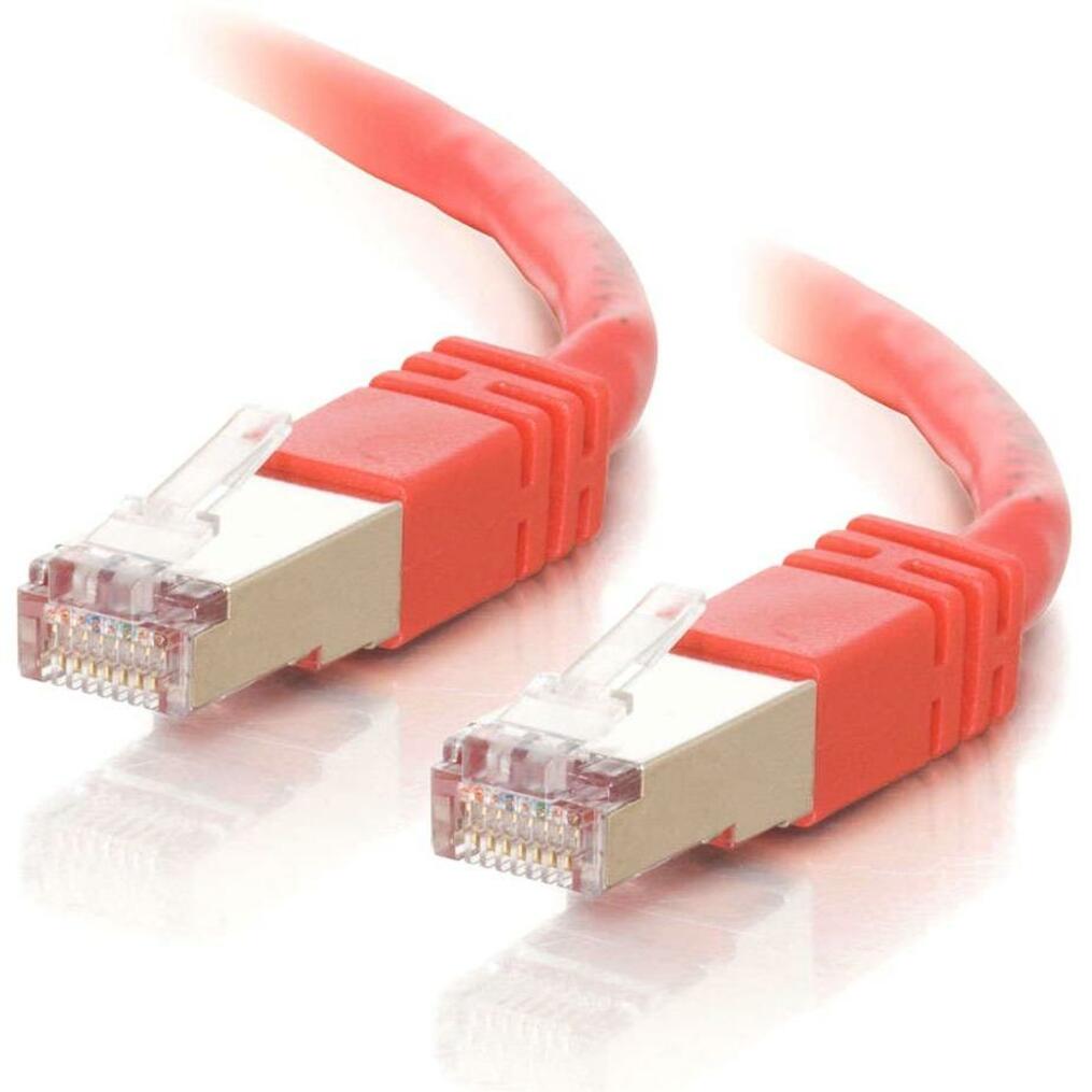 C2G 27267 25ft Cat5e Molded Shielded Network Patch Cable, Red