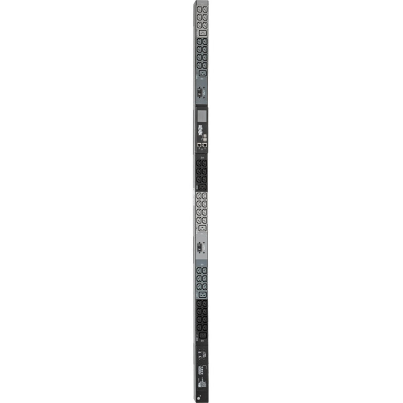 Full-length view of Tripp Lite PDU showing vertical outlet arrangement