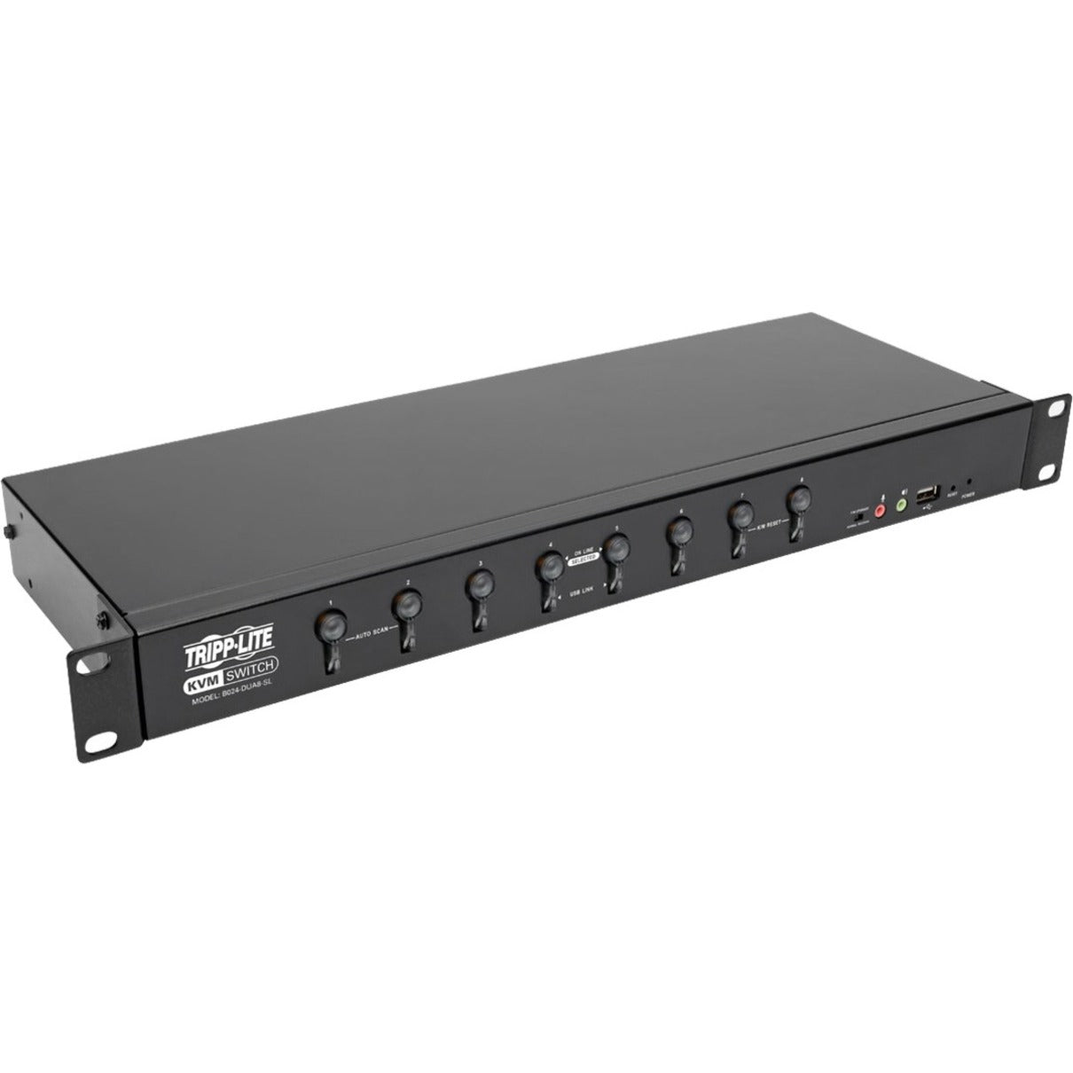Tripp Lite B024-DUA8-SL DVI/USB 8-Port KVM スイッチ、2048 x 1536 解像度、TAA 準拠、3 年保証