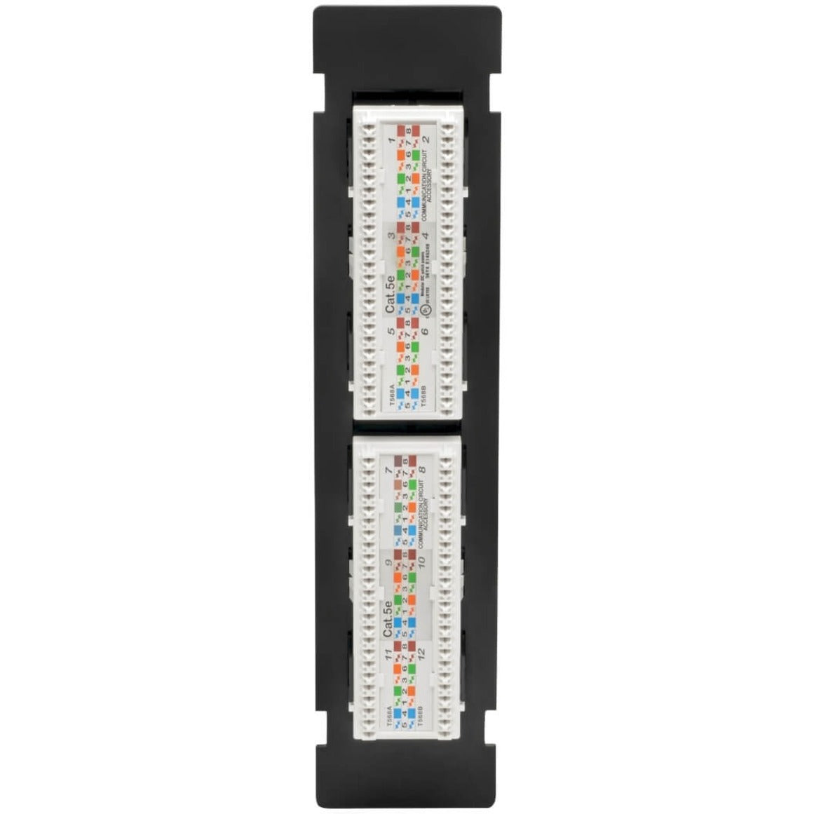 Tripp Lite N050-P12 12-Port Wall-Mount Cat5e Patch Panel - PoE+ Compliant Lifetime Warranty TAA Compliant Taiwan Origin 