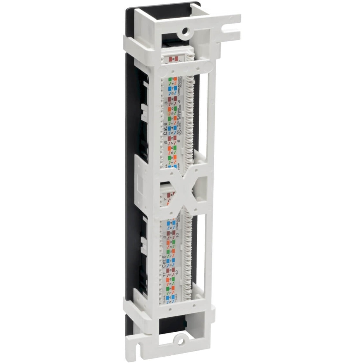Tripp Lite N250-P12 12-Port Wall-Mount Cat6 Patch Panel - PoE+ Compliant, Easy Network Cable Management