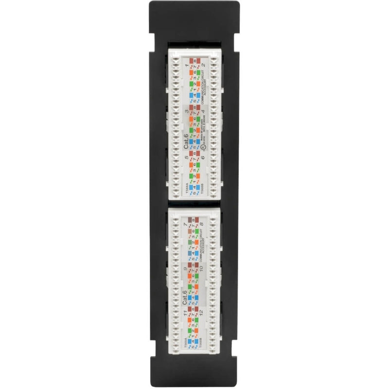 Close-up view of N250-P12 terminal blocks showing color-coded wiring guides