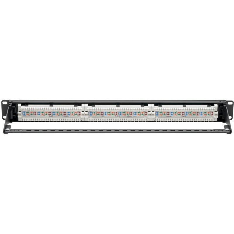 Detailed view of N252-P24 patch panel's internal wiring interface and connection points