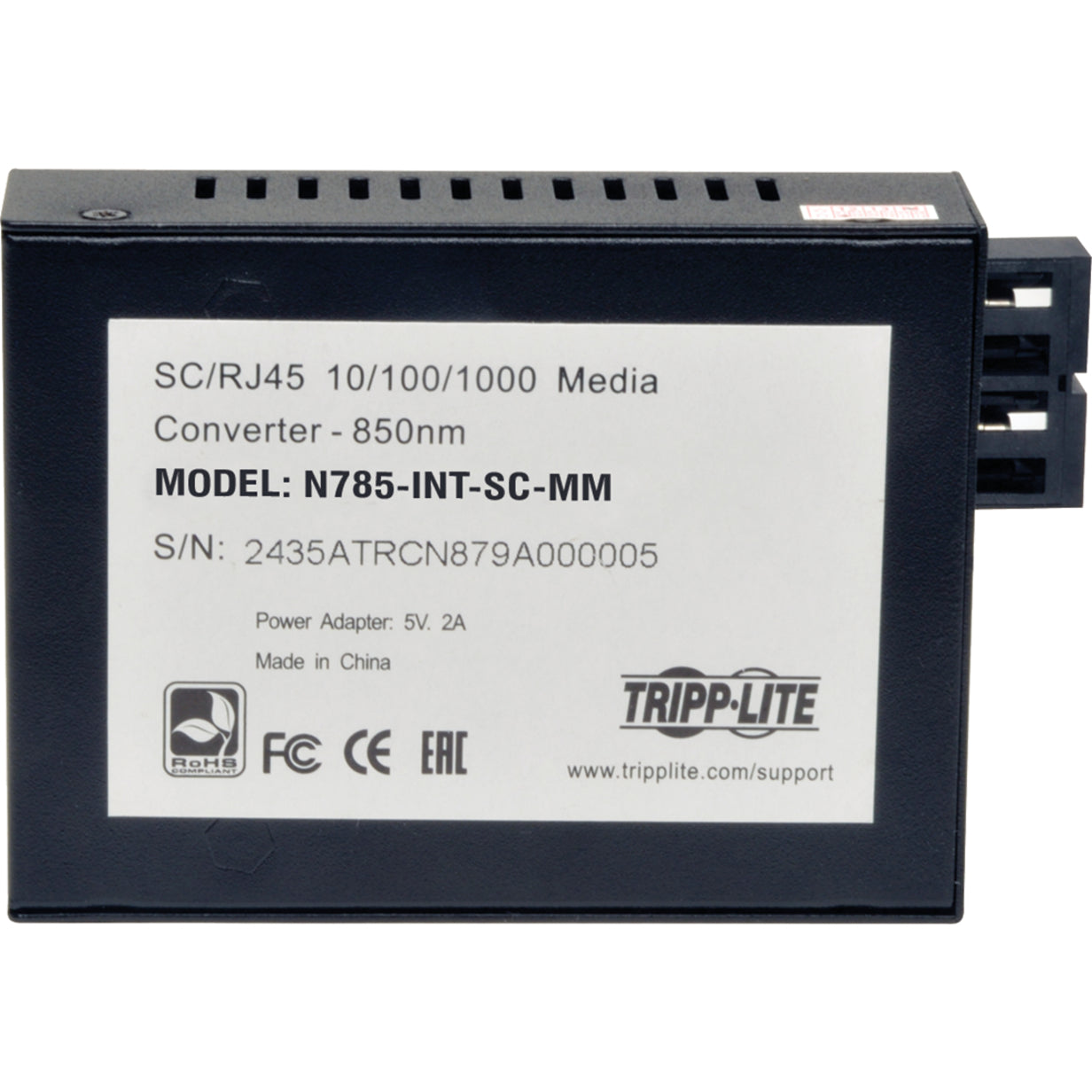 Tripp Lite N785-INT-SC-MM Zendontvangers/Media Converter Gigabit Glasvezel+voedingssector