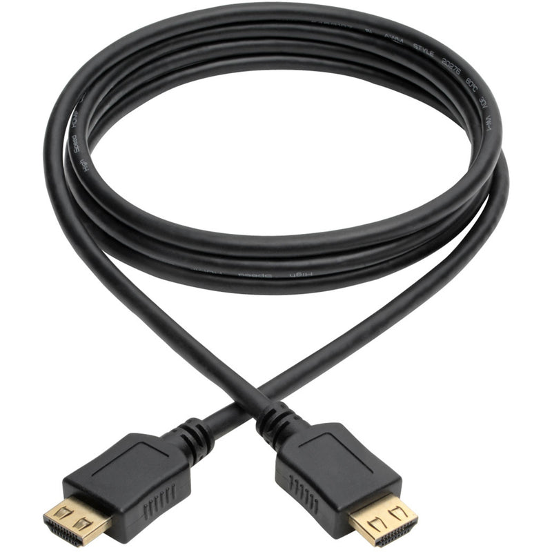 Full length view of 6-foot black HDMI cable with connectors