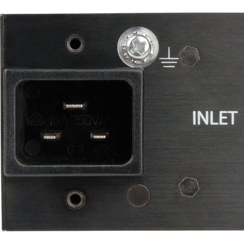 PDU power input section showing C20 inlet and grounding point